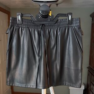 Shinestar Black Faux Leather Mini Skirt